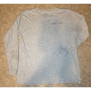 SALT LIFE youth Sz XL Long Sleeve Gray Graphic T-shirt Captain Octo